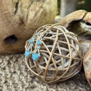 NWOT Larimar 925 Sterling Silver Cage Earrings